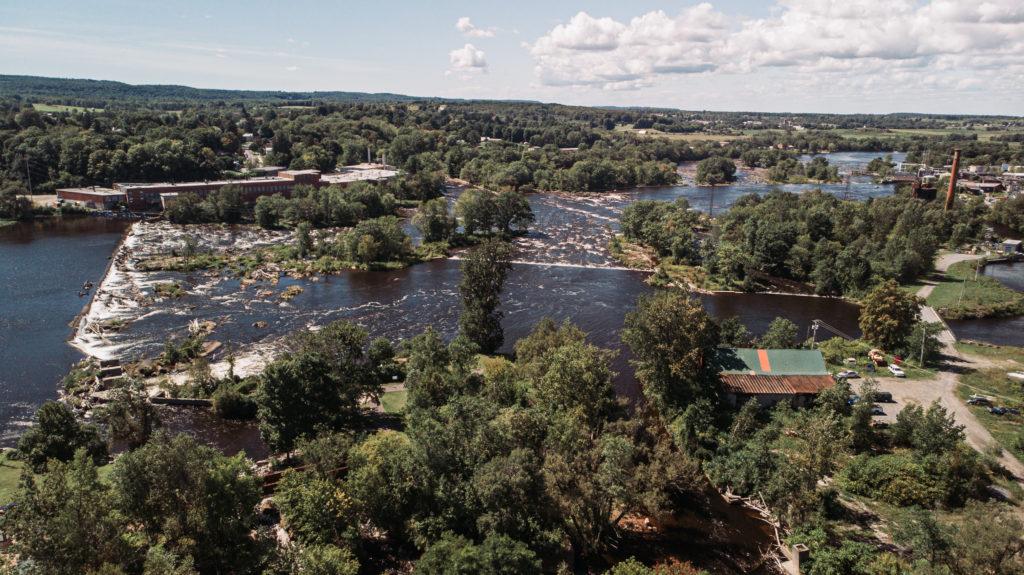 aerial view of black river