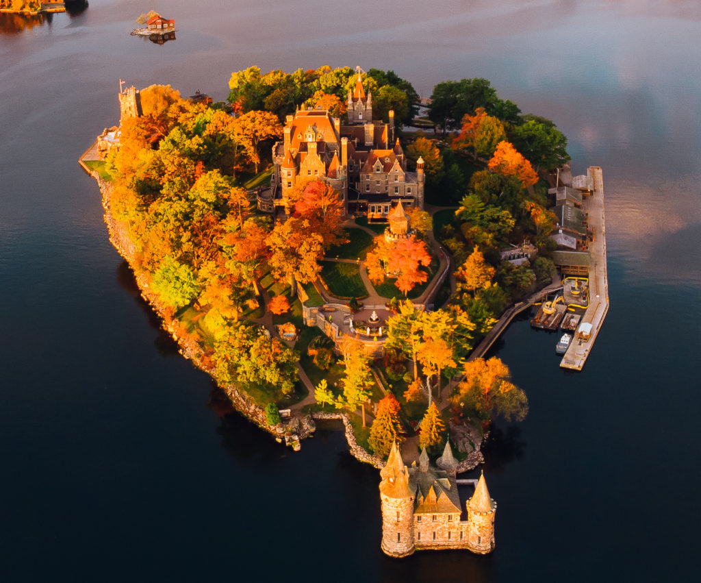 aerial view of Bold Castle in the fall