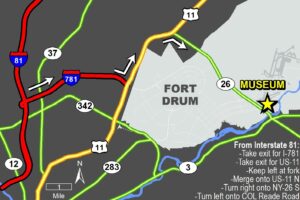 Map to Fort Drum Museum